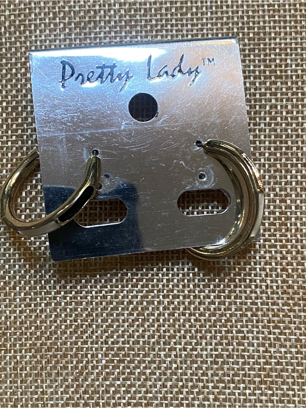 Gold, Black & White Hoop Earrings-NWT